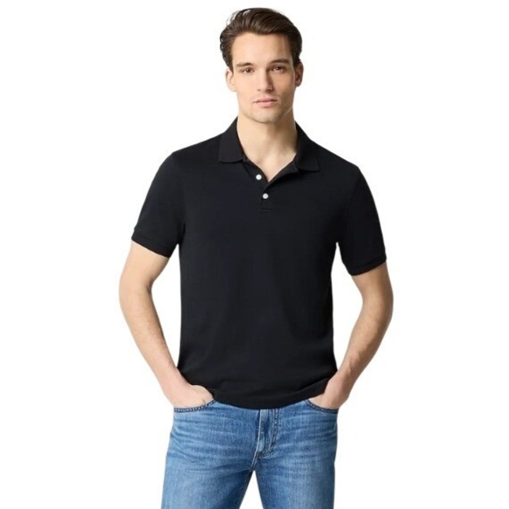 J.Crew‎ Black Short Sleeve Classic Fit Polo Shirt Men's Large NWT $70